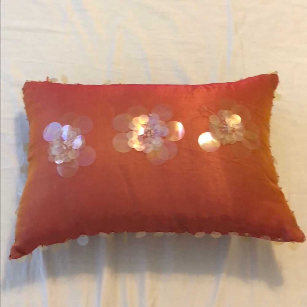 Small Y2K 90s decorative rectangular pillow with sequins
